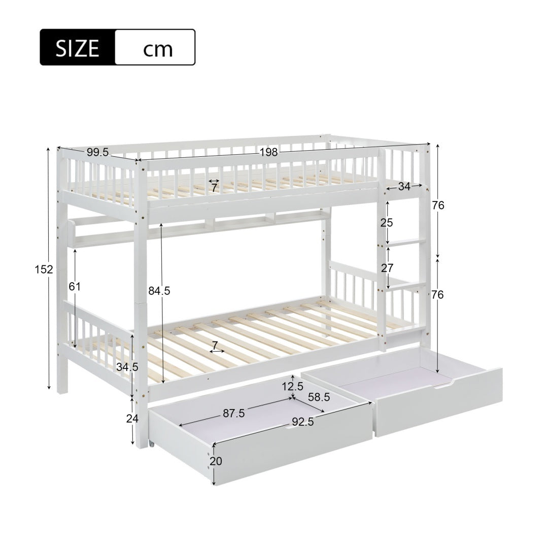 Kids Wooden Bunk Bed with Slide &amp; Storage – Fun Meets Function!